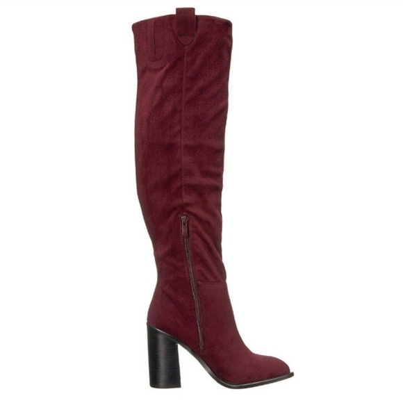 🆕 Very Volatile | Tall Heeled Wine Riding boots - Picture 2 of 7